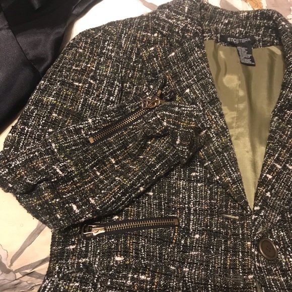 Multicolored Tweed Coat. Size 14. - Picture 6 of 7